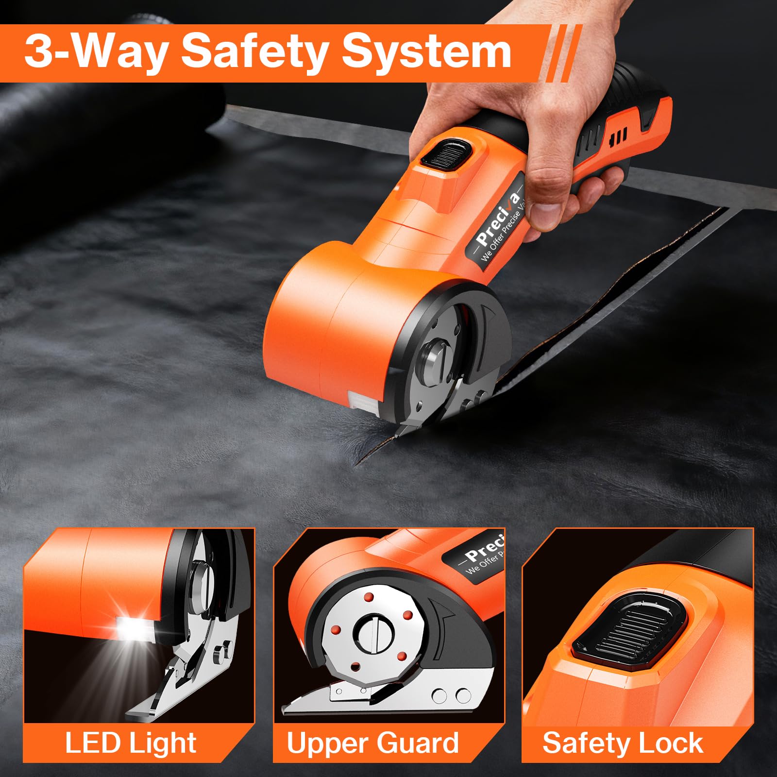 Preciva multi-material cutting capability handles fabrics, leather, PVC, and more.