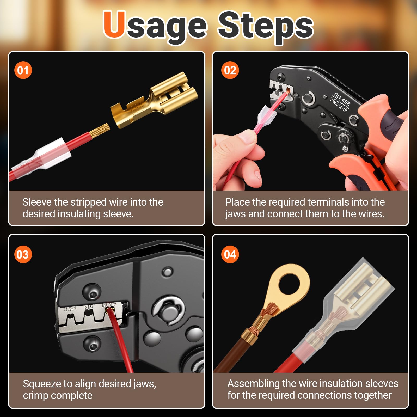 Preciva AWG 22-13 crimp dies ensure solid crimps every time.