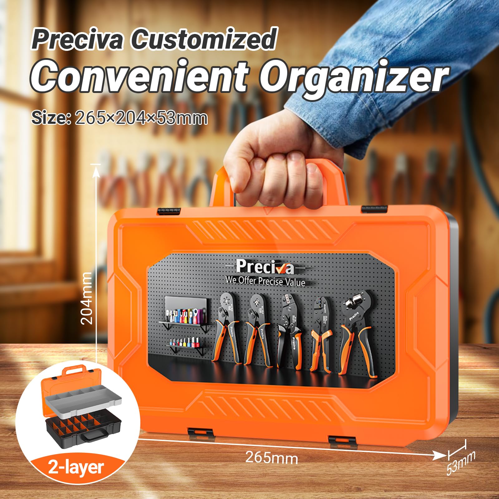 Ergonomic design reduces hand fatigue during extended wiring tasks with Preciva kit.