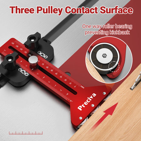 Preciva Thin Rip Jig with extended clamp shows reach up to eight inches.