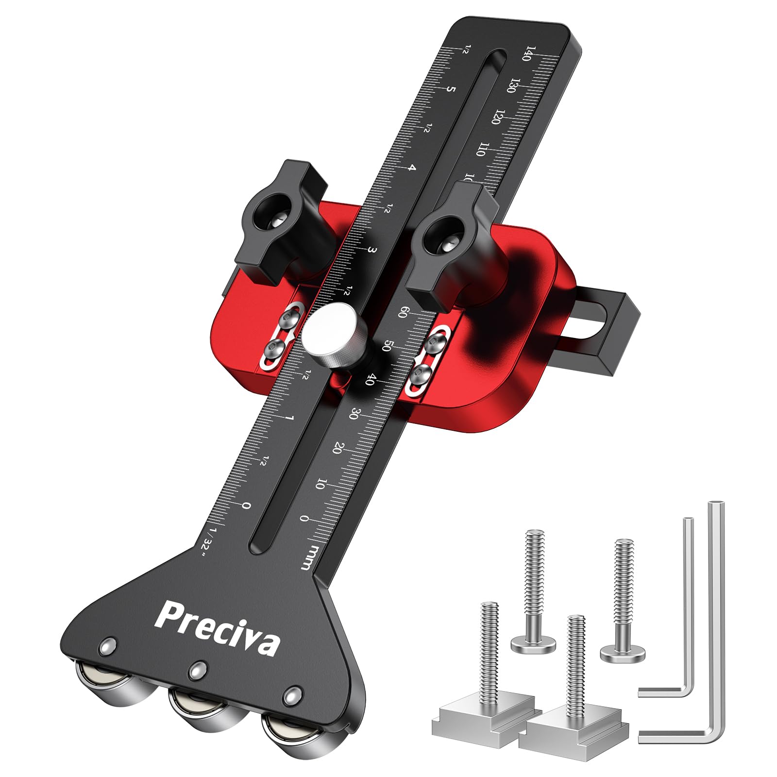 Preciva Thin Rip Jig fits U-slots for precise, repeatable narrow cuts.