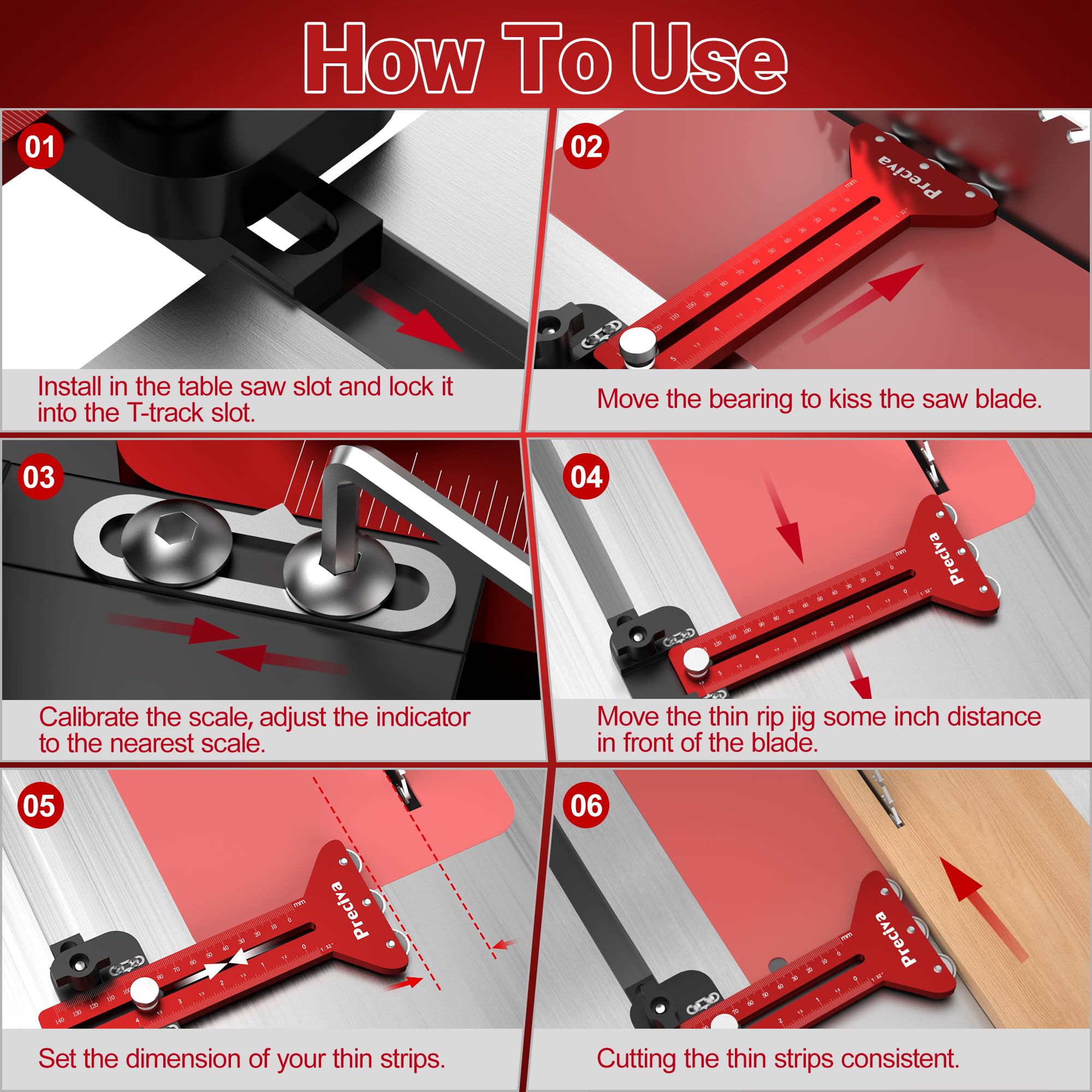 Preciva jig supports 1/4 x 3/8 T-slots for versatile setups.