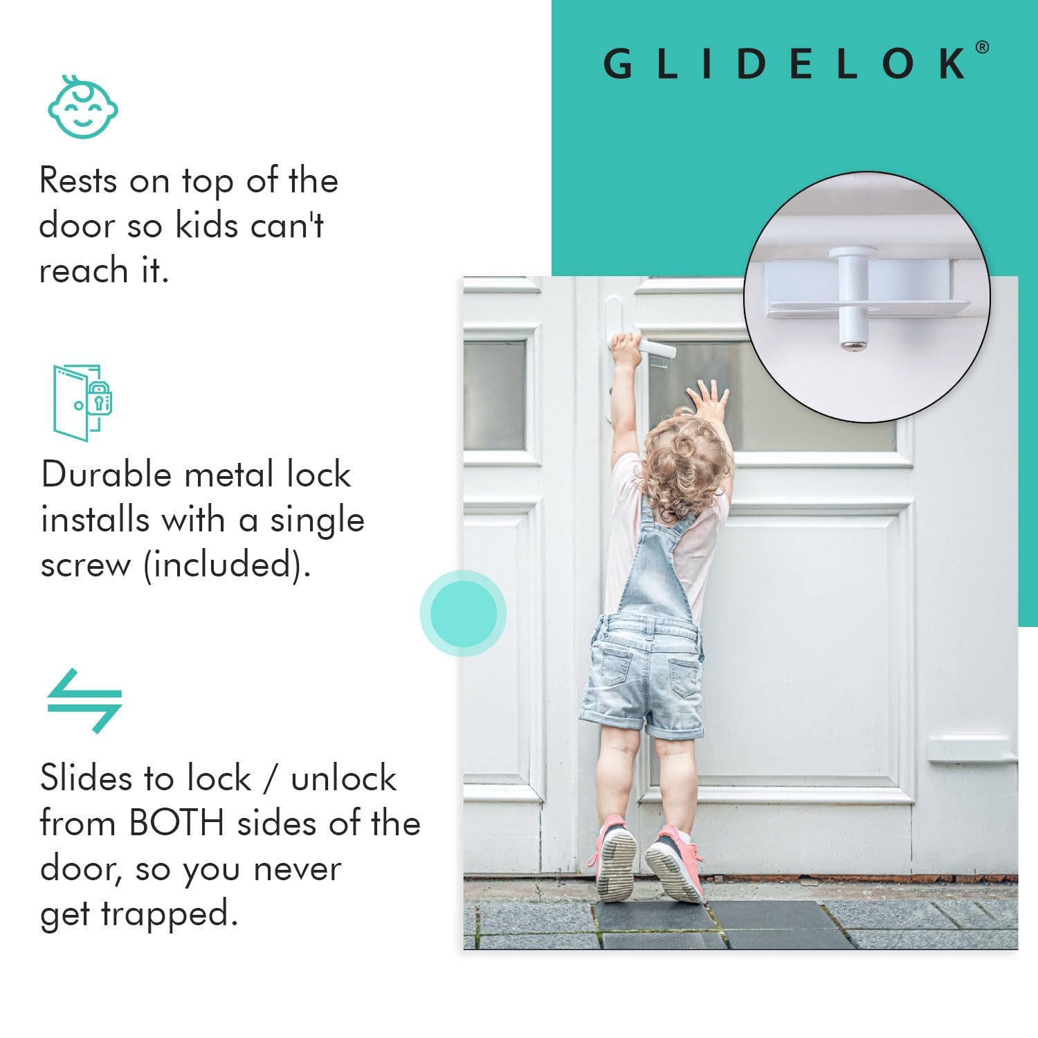 Predictable Solutions GlideLok installation with screw securing the frame.