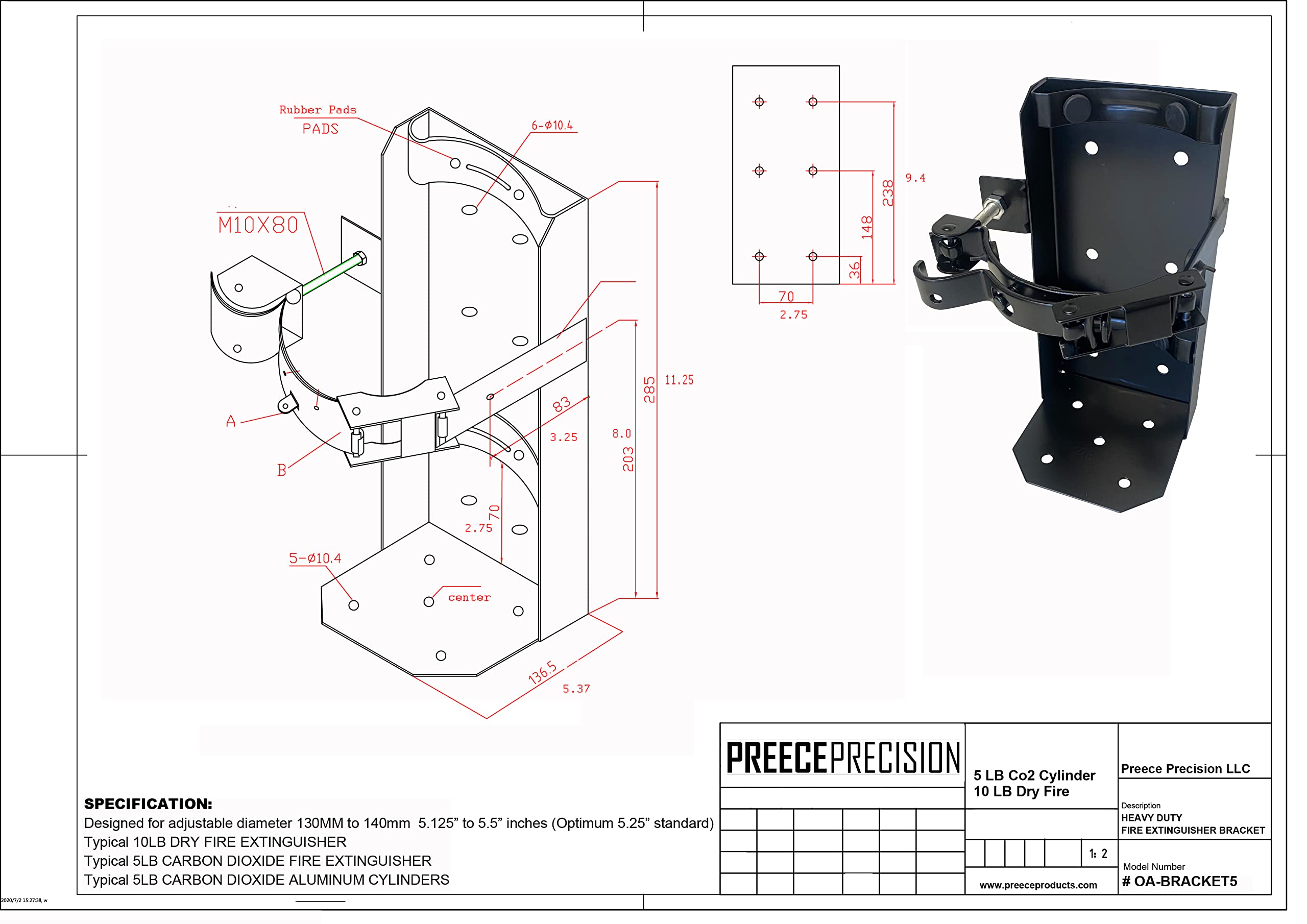 Preece Precision adjustable feature enables versatile diameter fitting.