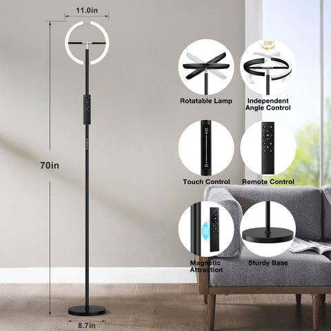 PreeOtti floor lamp switches from warm to cool color temperature for any task.