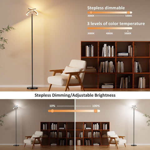 PreeOtti floor lamp with touch control for quick brightness adjustments.