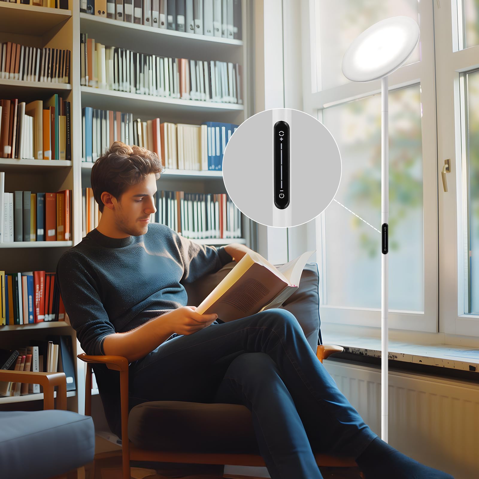 PreeOtti dimmable LED floor lamp suitable for any room mood.