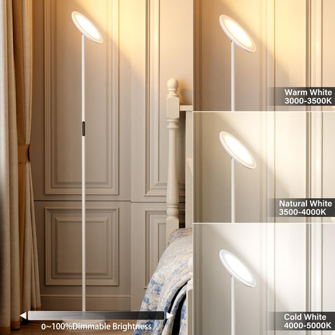 PreeOtti sky torchiere lamp showing heavy base for stability and safety.