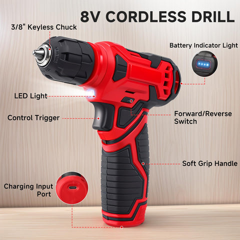 Prekull 10-piece drill bit set for wood, metal and plastic tasks