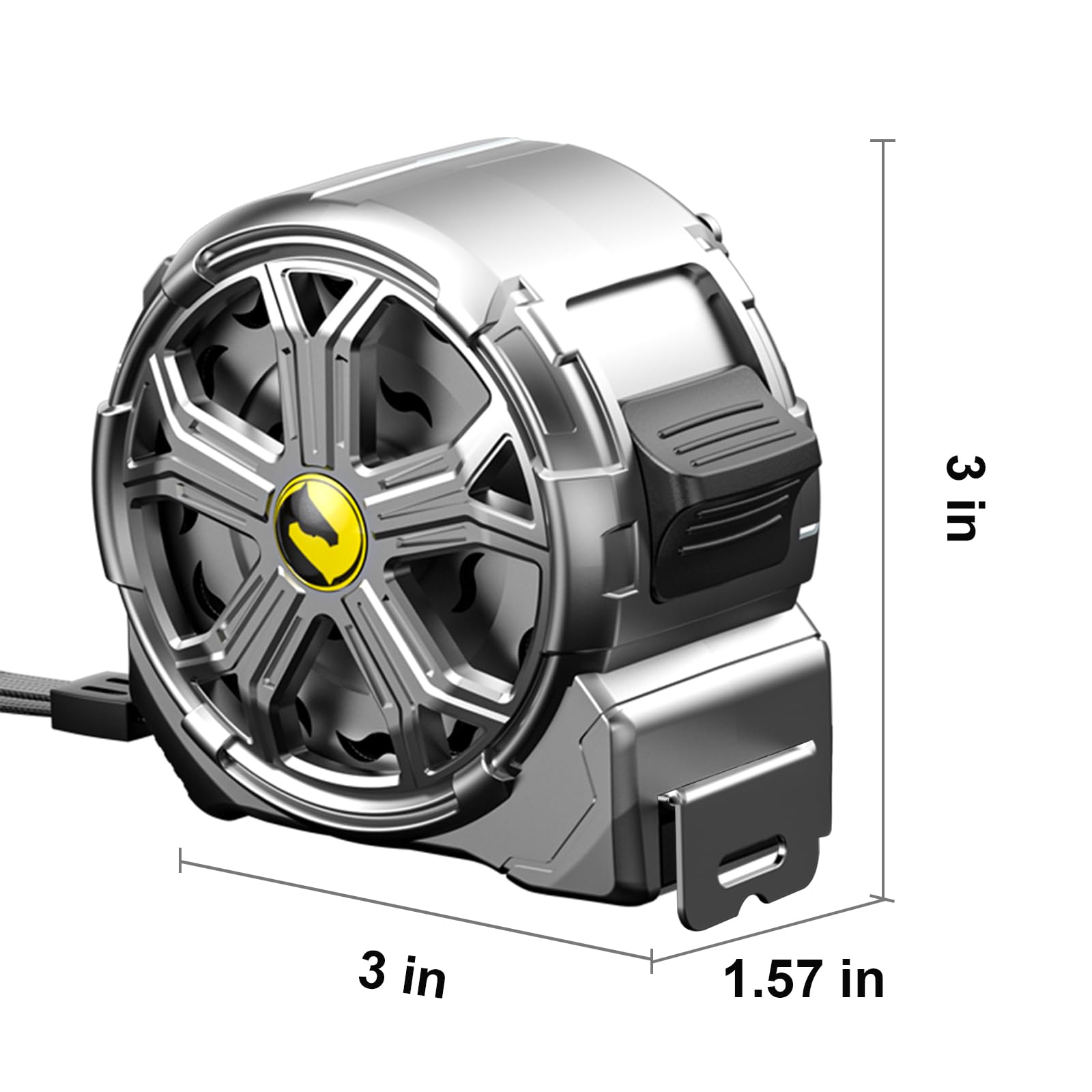 Premium Tape Measure 25ft compact belt-buckle design for easy carry