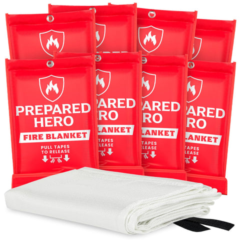 Prepared Hero emergency fire blanket ready in kitchen for quick, mess-free small-fire suppression.