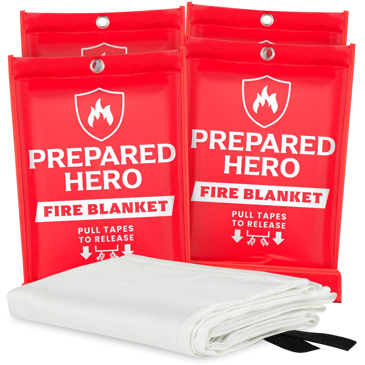 Prepared Hero fire blanket folded for quick grab and storage
