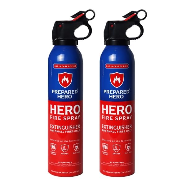 Prepared Hero Fire Spray in a compact design for quick home safety.