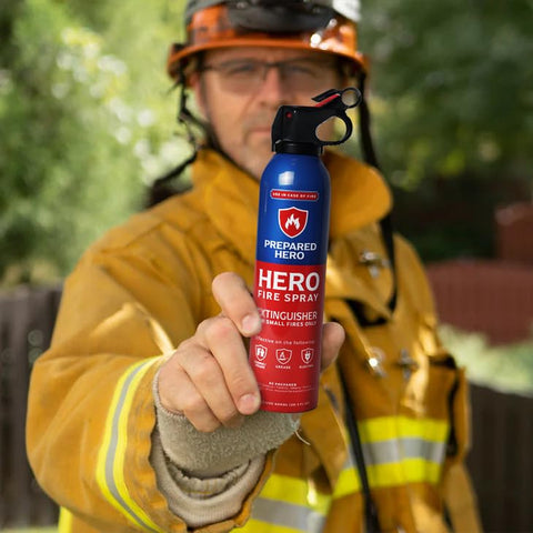 Prepared Hero Fire Spray portable 2-pack ready for car or backpack.
