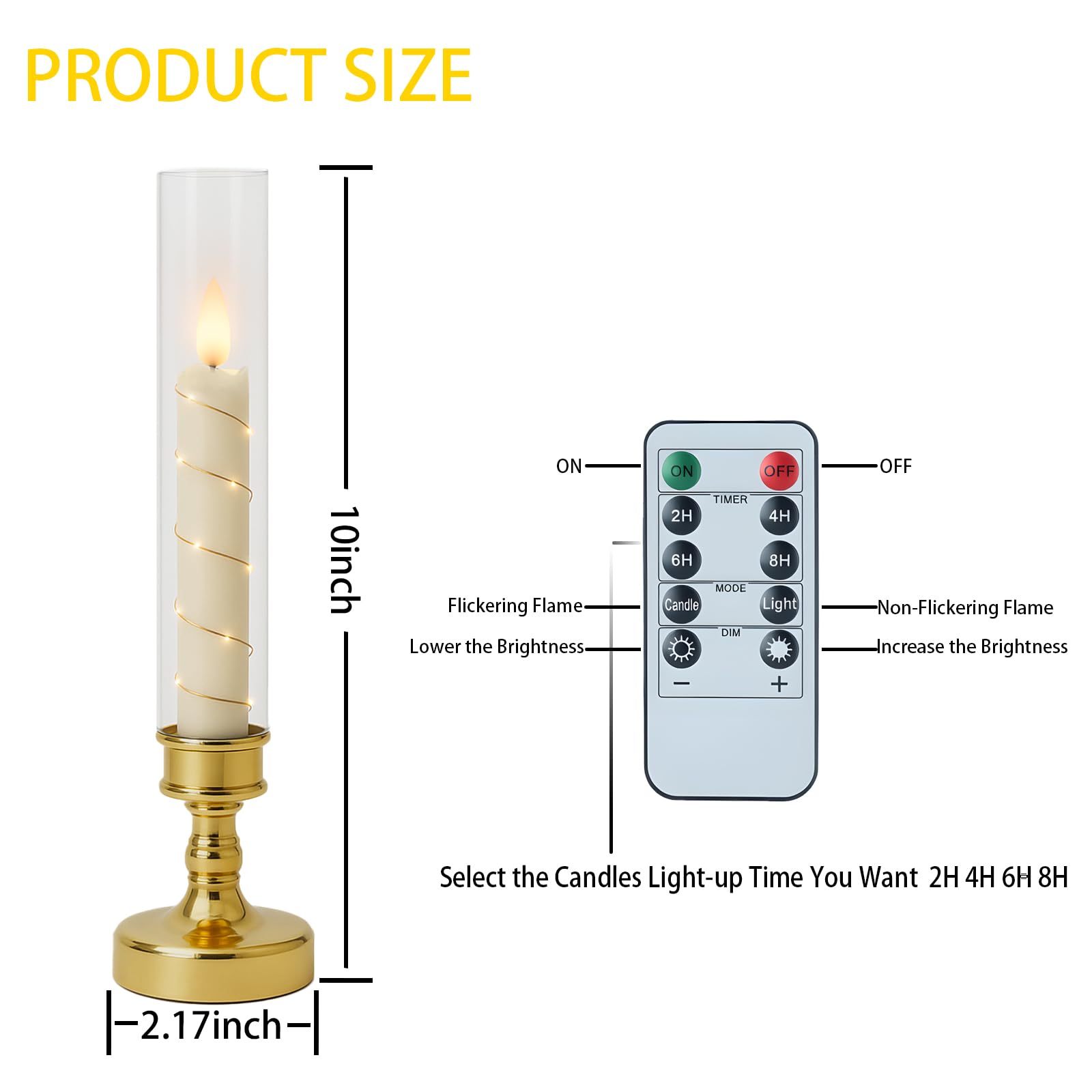 Prerish gold battery-operated candles with elegant table glow