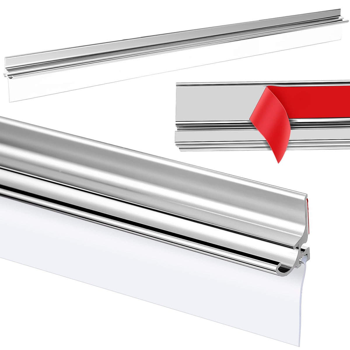 PRERUICHI 32-inch chrome framed drip rail enhances shower door seal and longevity