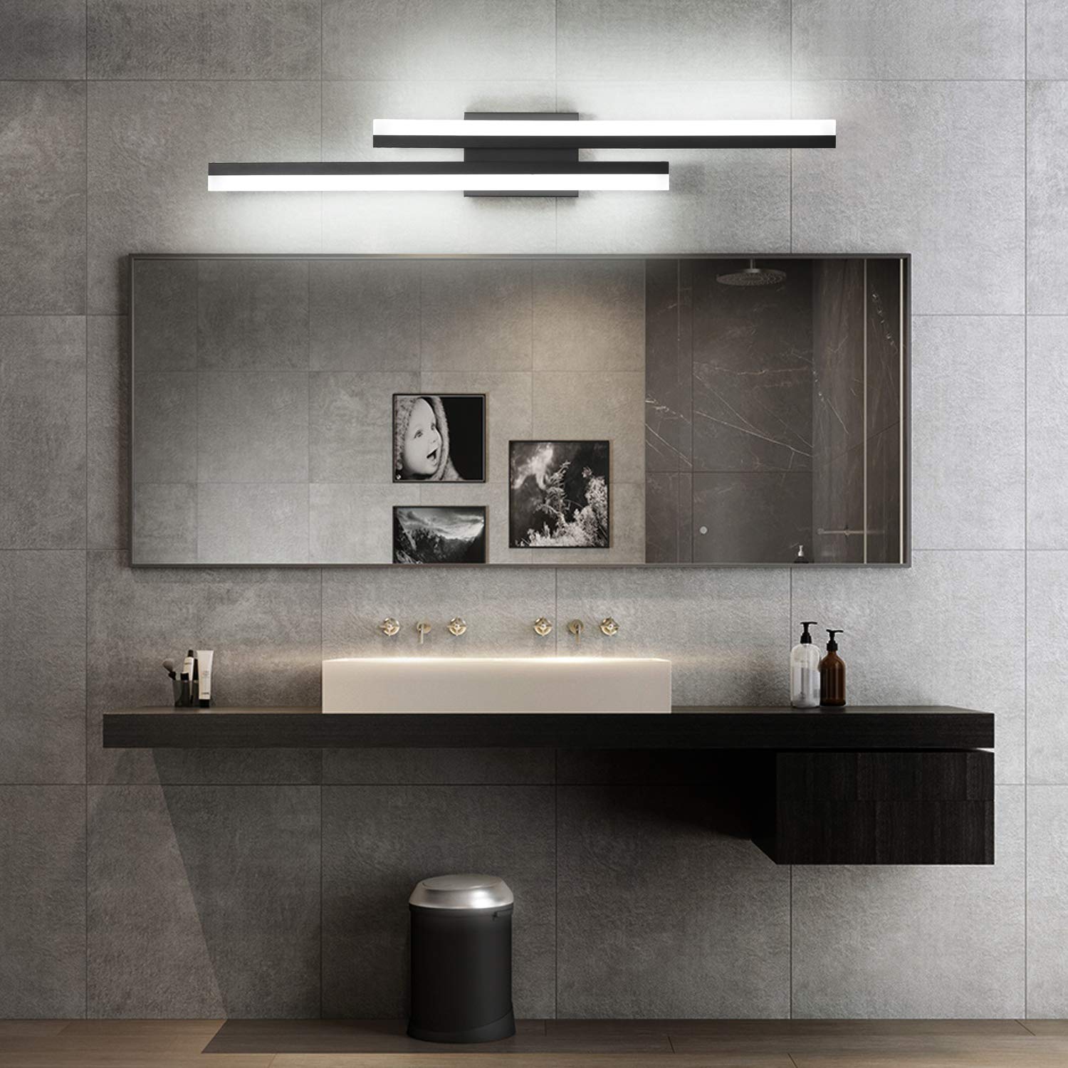 PRESDE LED vanity light over mirror offers bright, shadow-free task lighting.