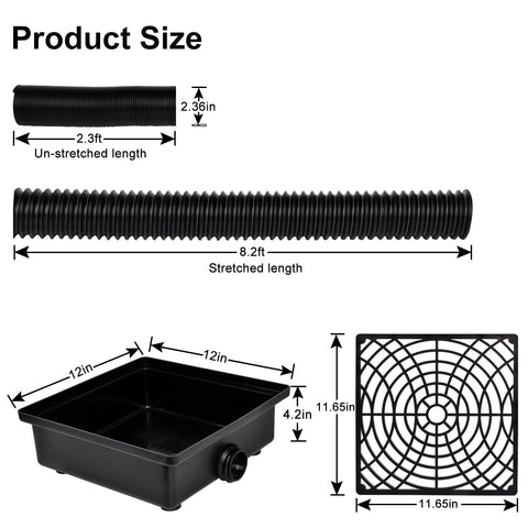 Prestantious downspout extender assembly enables quick setup for flexible drainage.