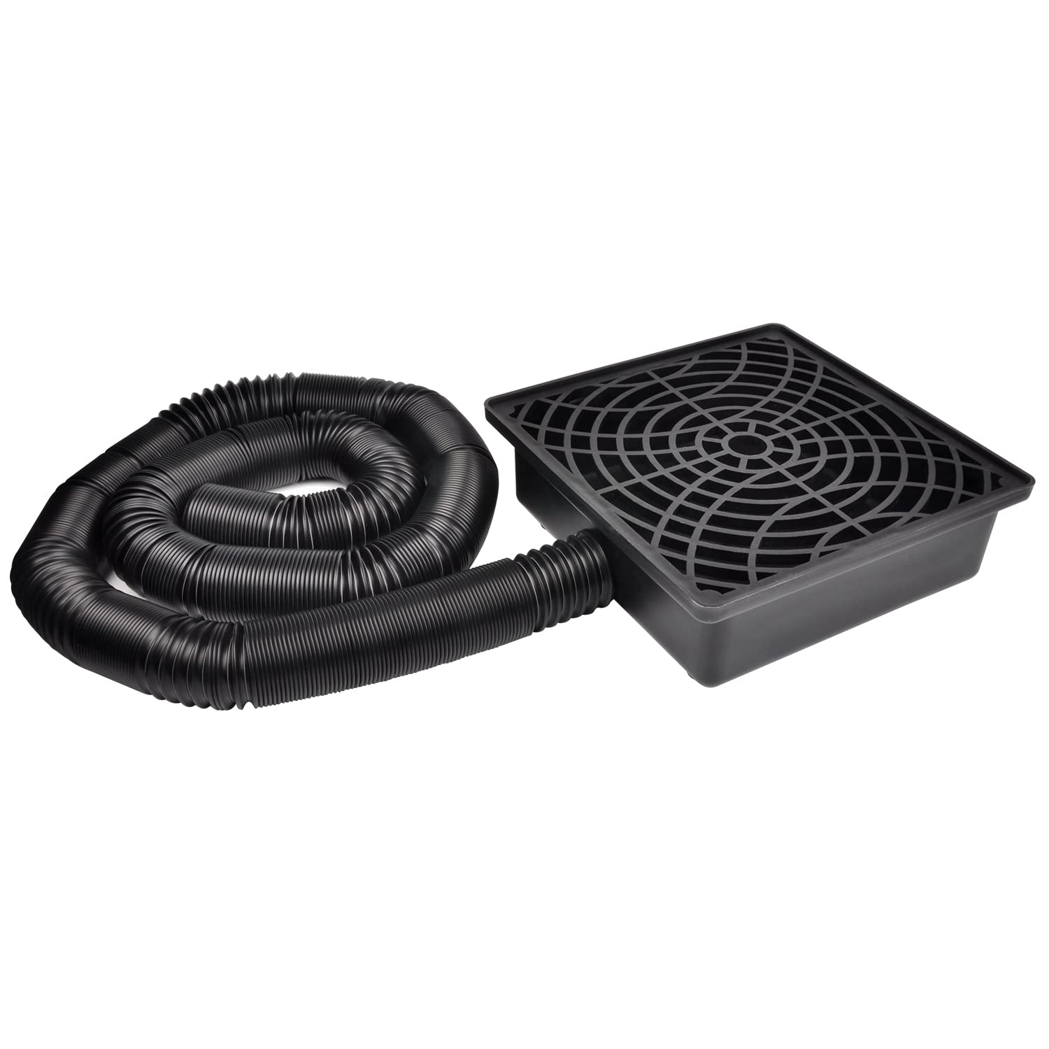 Prestantious low profile catch basin for discreet, flush patio runoff management