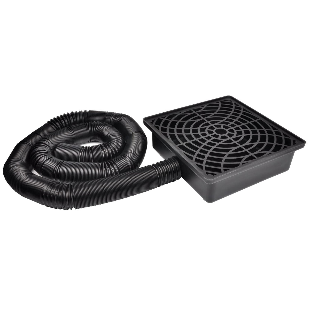 Prestantious low profile catch basin for discreet, flush patio runoff management