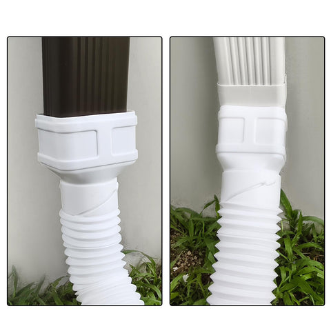 Prestantious water-diversion for gutters helps protect lawns, landscaping, and pathways
