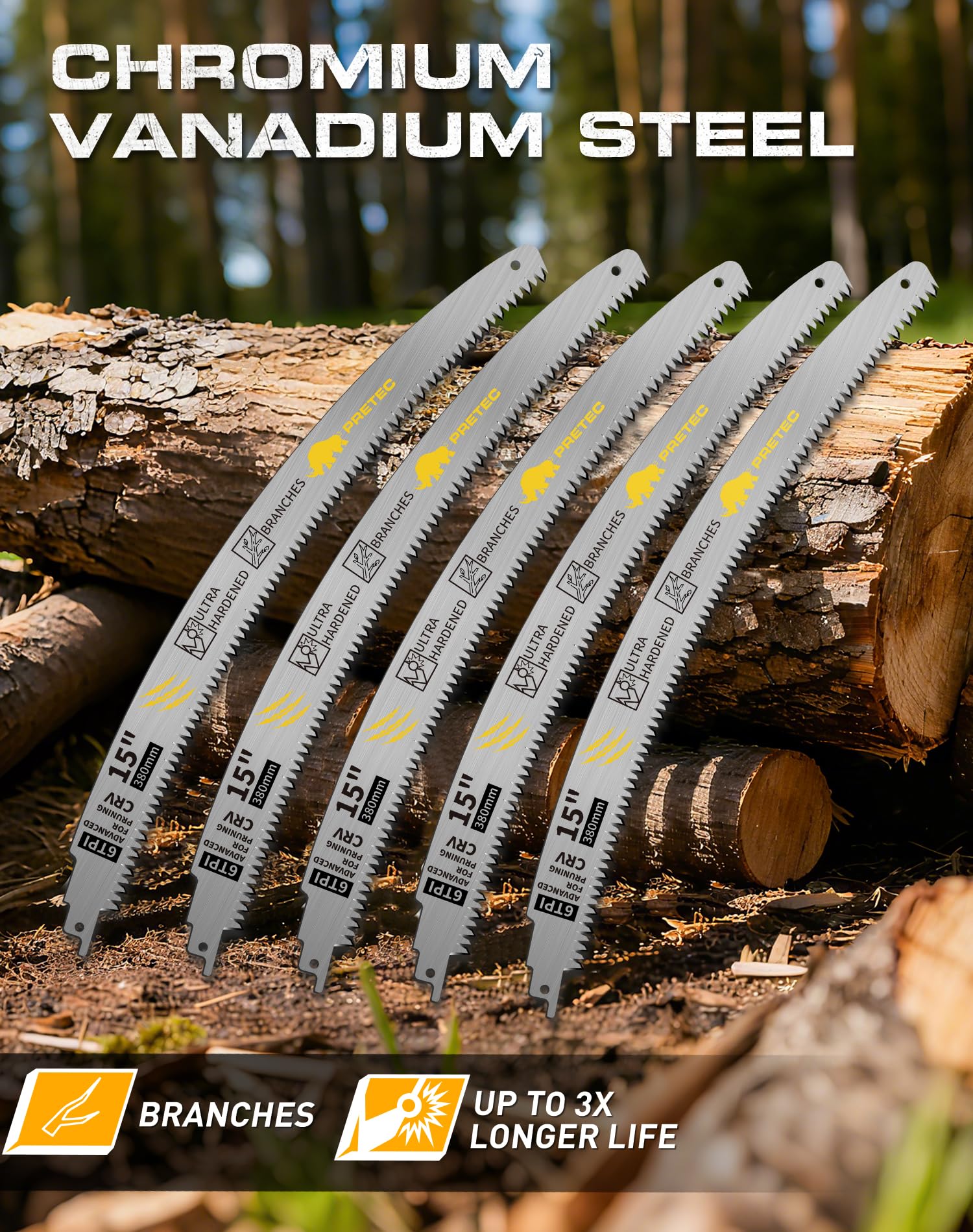 PRETEC five-pack blades ready for continuous projects.
