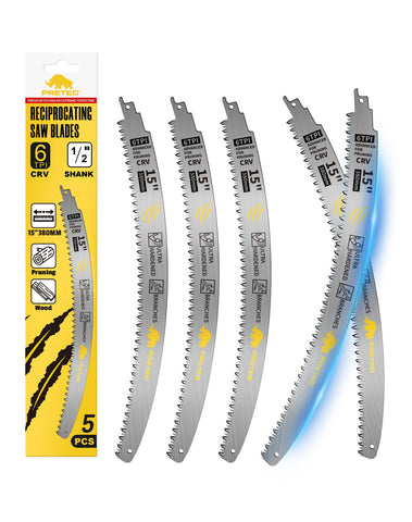 PRETEC arc-edge blade cutting wood smoothly for pruning tasks.