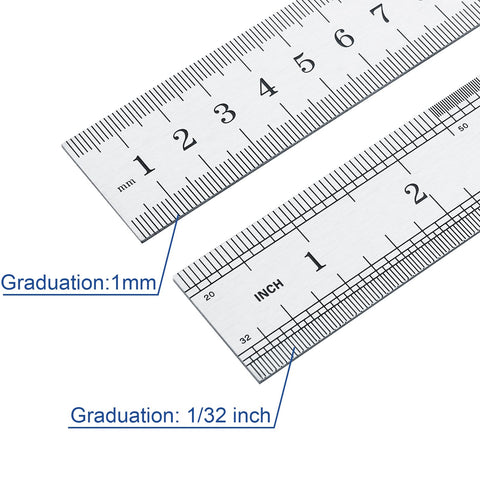 Prettyia dual-sided ruler features cm and inch measurements for versatility.