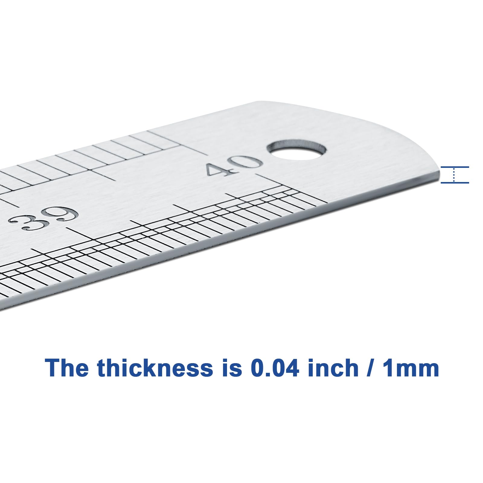 Prettyia ruler includes a hang hole for easy storage on a hook.