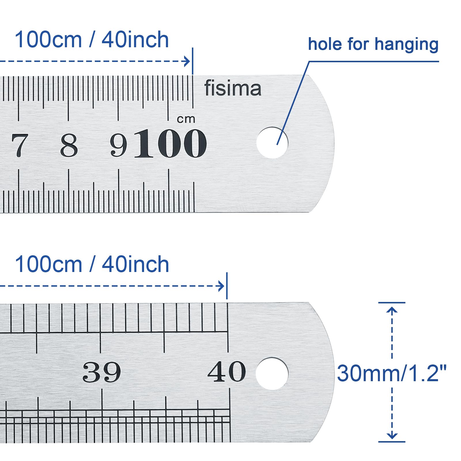 Prettyia stainless steel ruler with etched graduations for durable, clear markings.