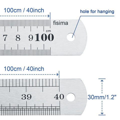 Prettyia stainless steel ruler with etched graduations for durable, clear markings.
