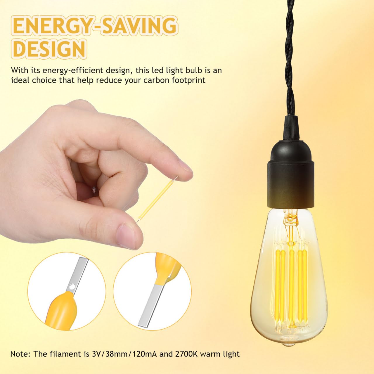 PRETYZOOM replacement filament for 40mm LED bulb parts enables quick DIY fixes.