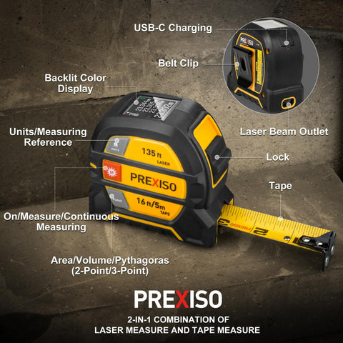 PREXISO ABS housing provides durable grip and shock resistance.