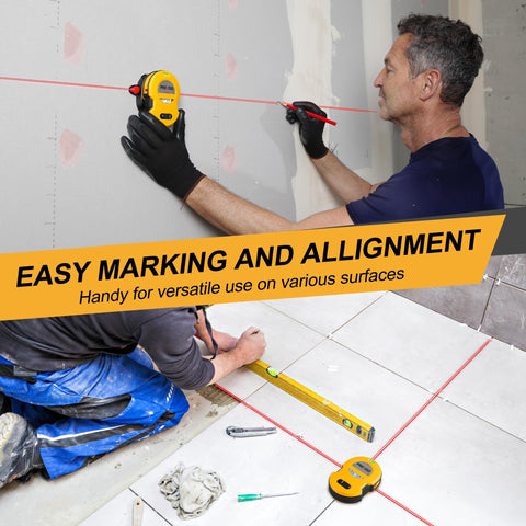 Angle dial and LED on PREXISO laser level aid reading in dim spaces