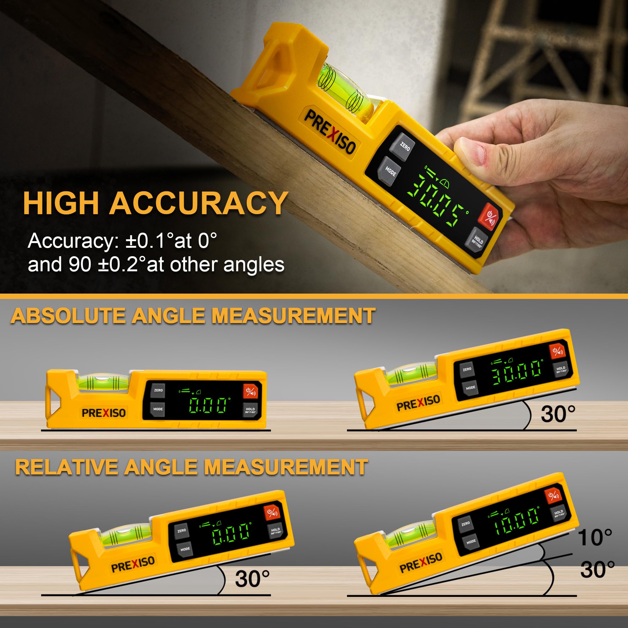 Prexiso audio indicator helps align angles even when the screen is hard to see