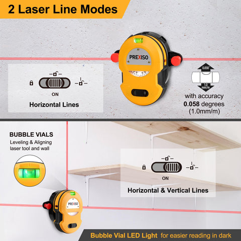 Bubble vials on PREXISO laser level improve leveling on uneven surfaces