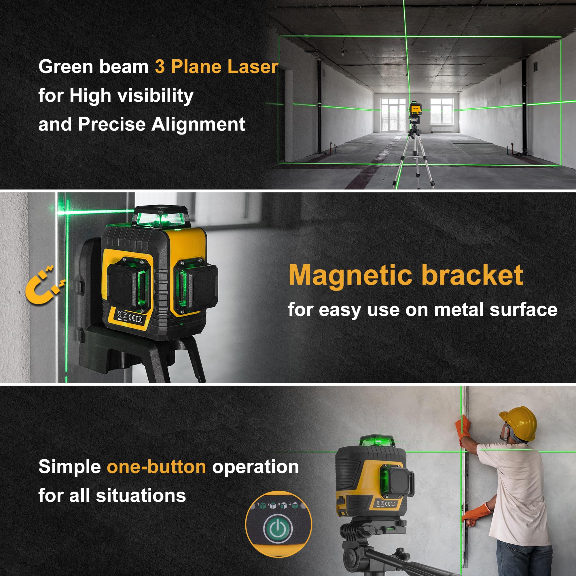 PREXISO extendable tripod provides stable height for accurate leveling.