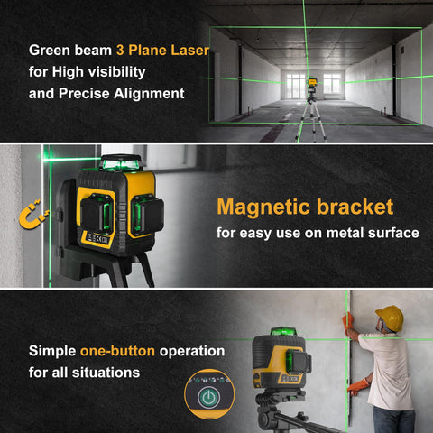 PREXISO extendable tripod provides stable height for accurate leveling.