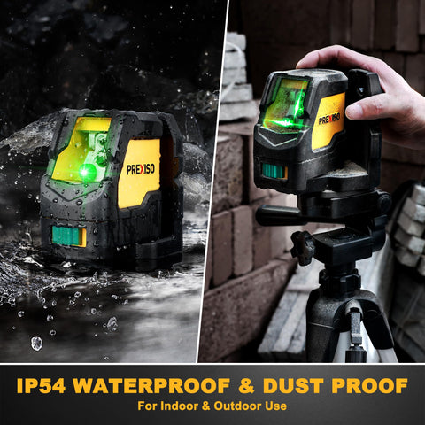 Prexiso laser level manual mode locks lines for angled layouts