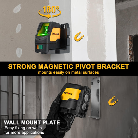 Prexiso laser level self-leveling mode automatically aligns within ±4 degrees