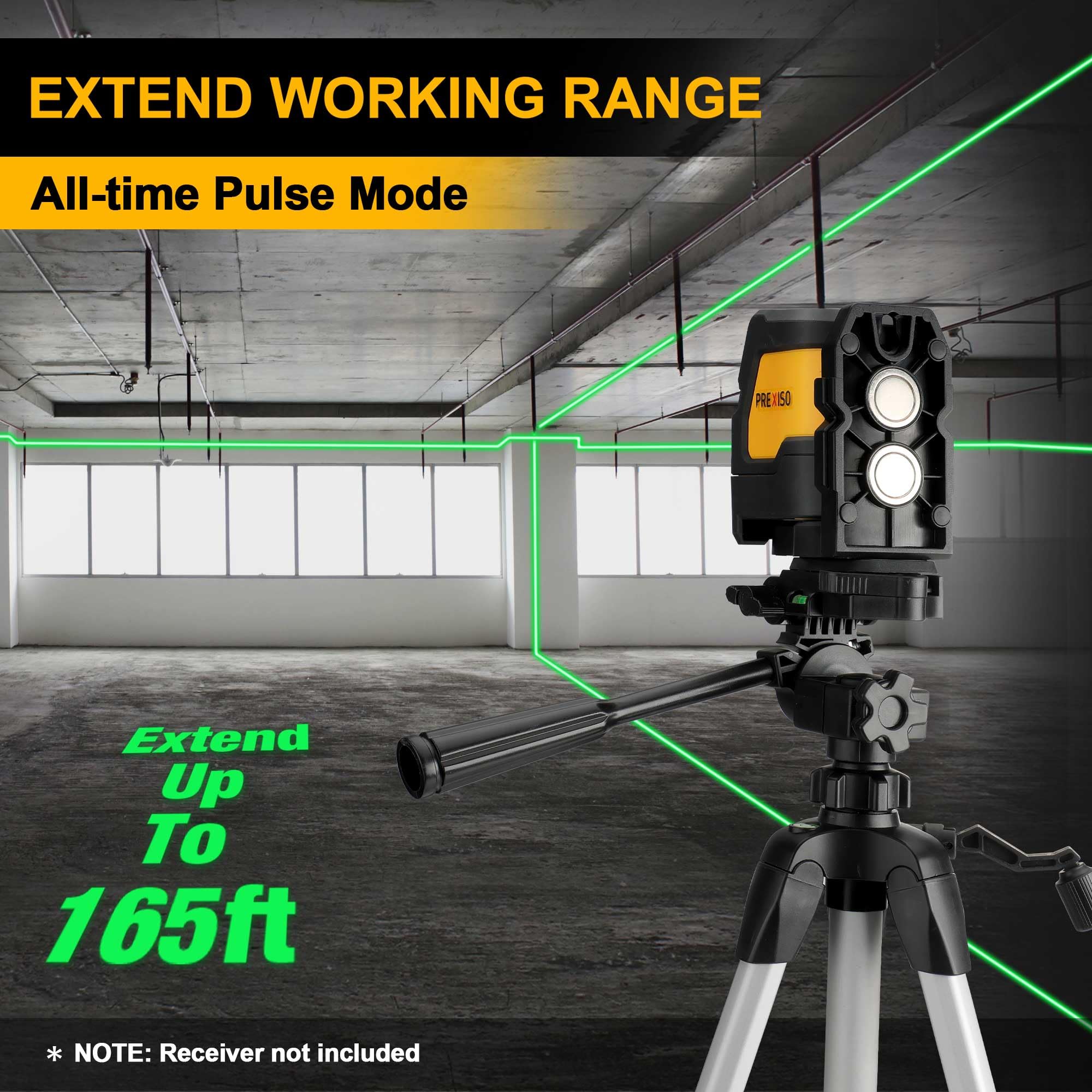 Prexiso laser level aiding tile, wall, and flooring layout tasks