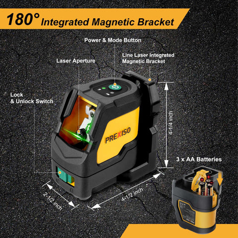 Prexiso laser level wide-angle projection for indoor construction tasks