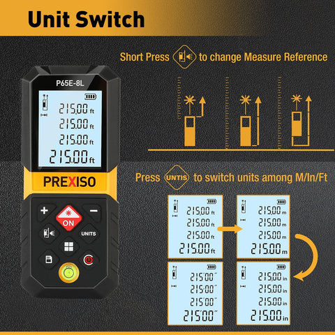 Prexiso laser measure mute button keeps quiet environments undisturbed
