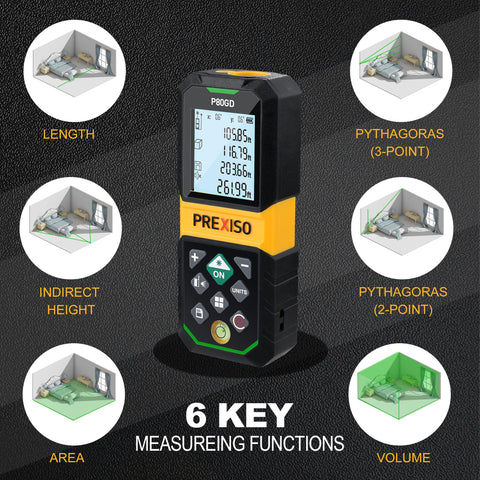 Prexiso laser measure with tripod mount compatibility