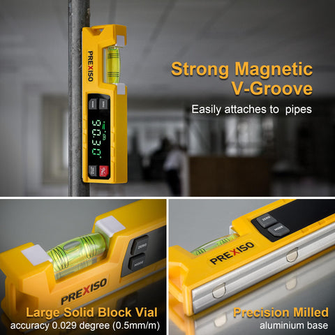 Prexiso magnetic V-groove base for hands-free attachment to metal surfaces