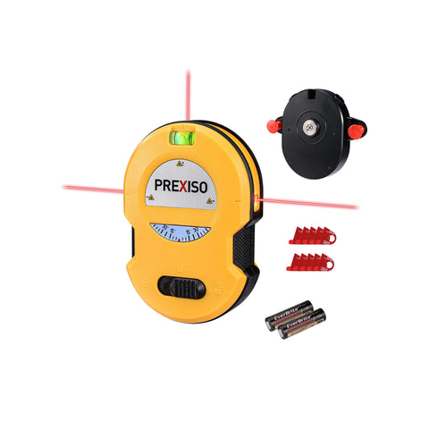 PREXISO laser level projecting a horizontal line for precise framing and alignment
