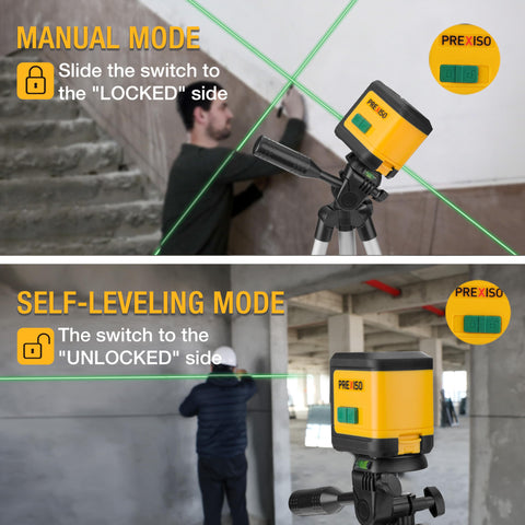 PREXISO portable laser level with compact design ready for on-site use.