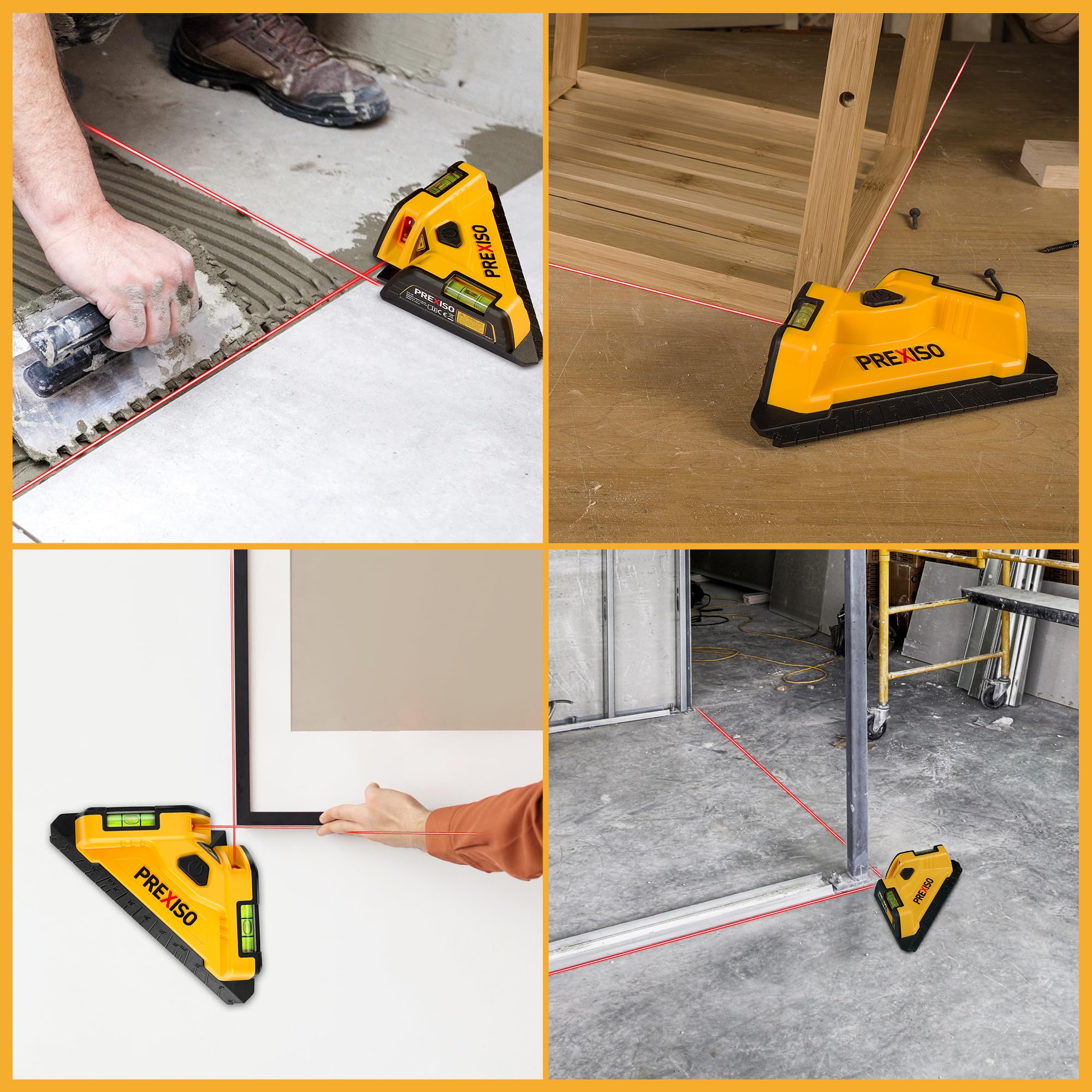 Prexiso Square Laser with wall panel stand aids elevated installations