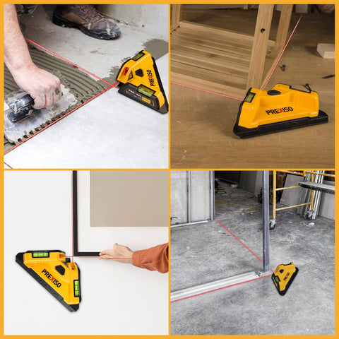 Prexiso Square Laser with wall panel stand aids elevated installations