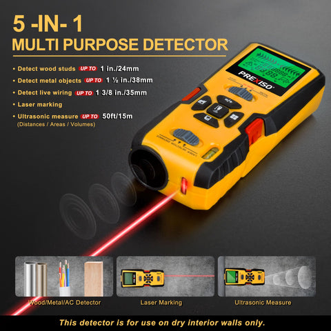 Prexiso ultrasound distance measure provides quick rough distance estimates during layout.